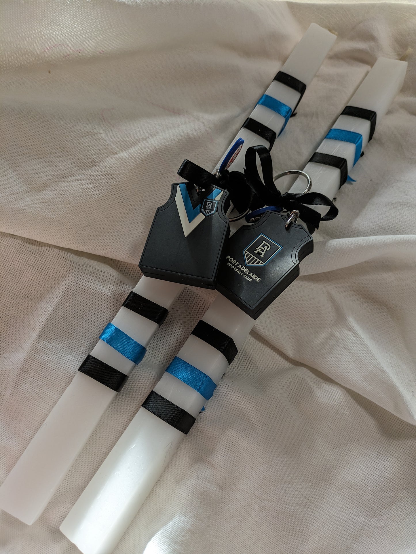 Port Adelaide AFL Guernsey Keyring Candle