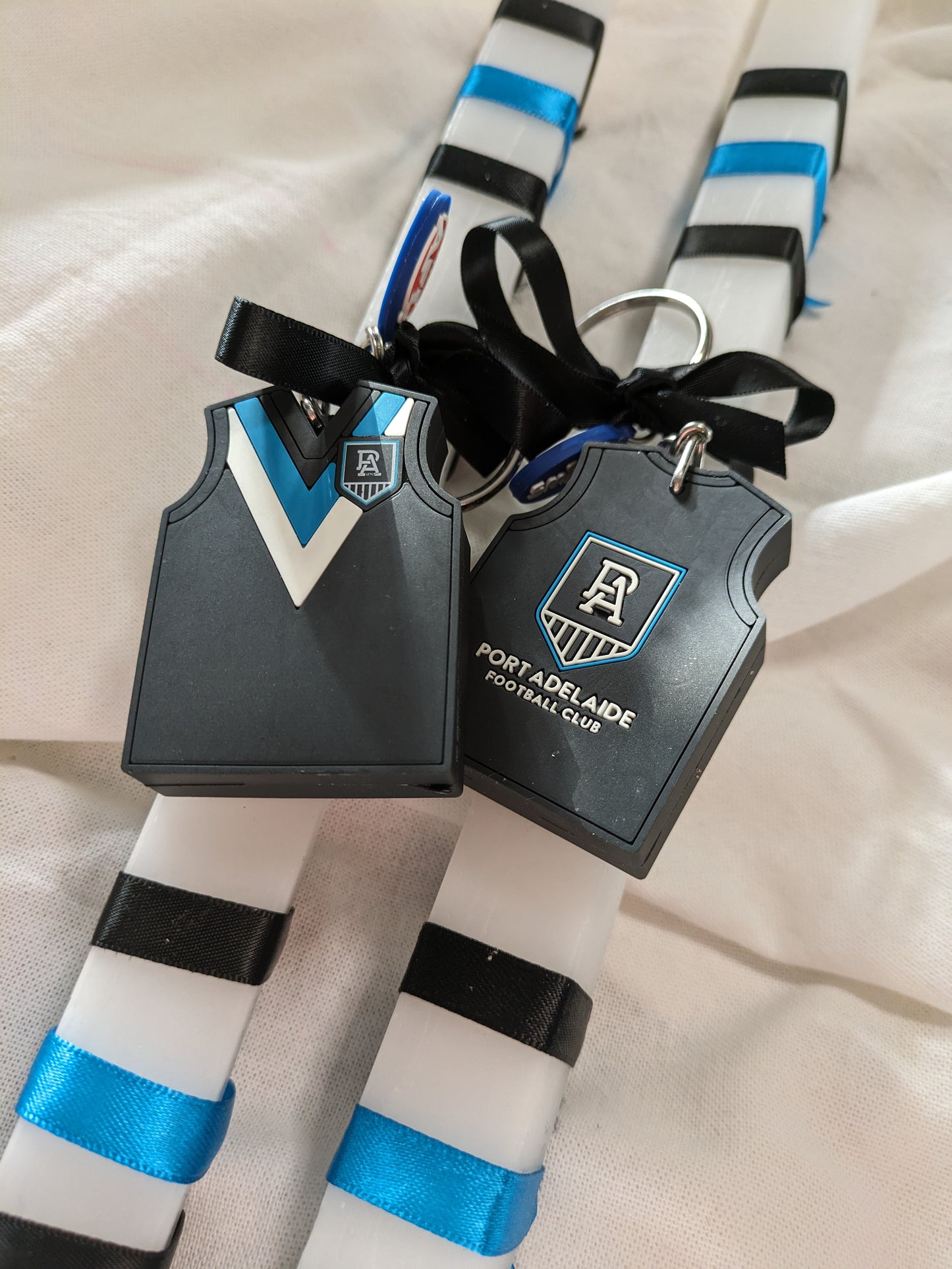 Port Adelaide AFL Guernsey Keyring Candle