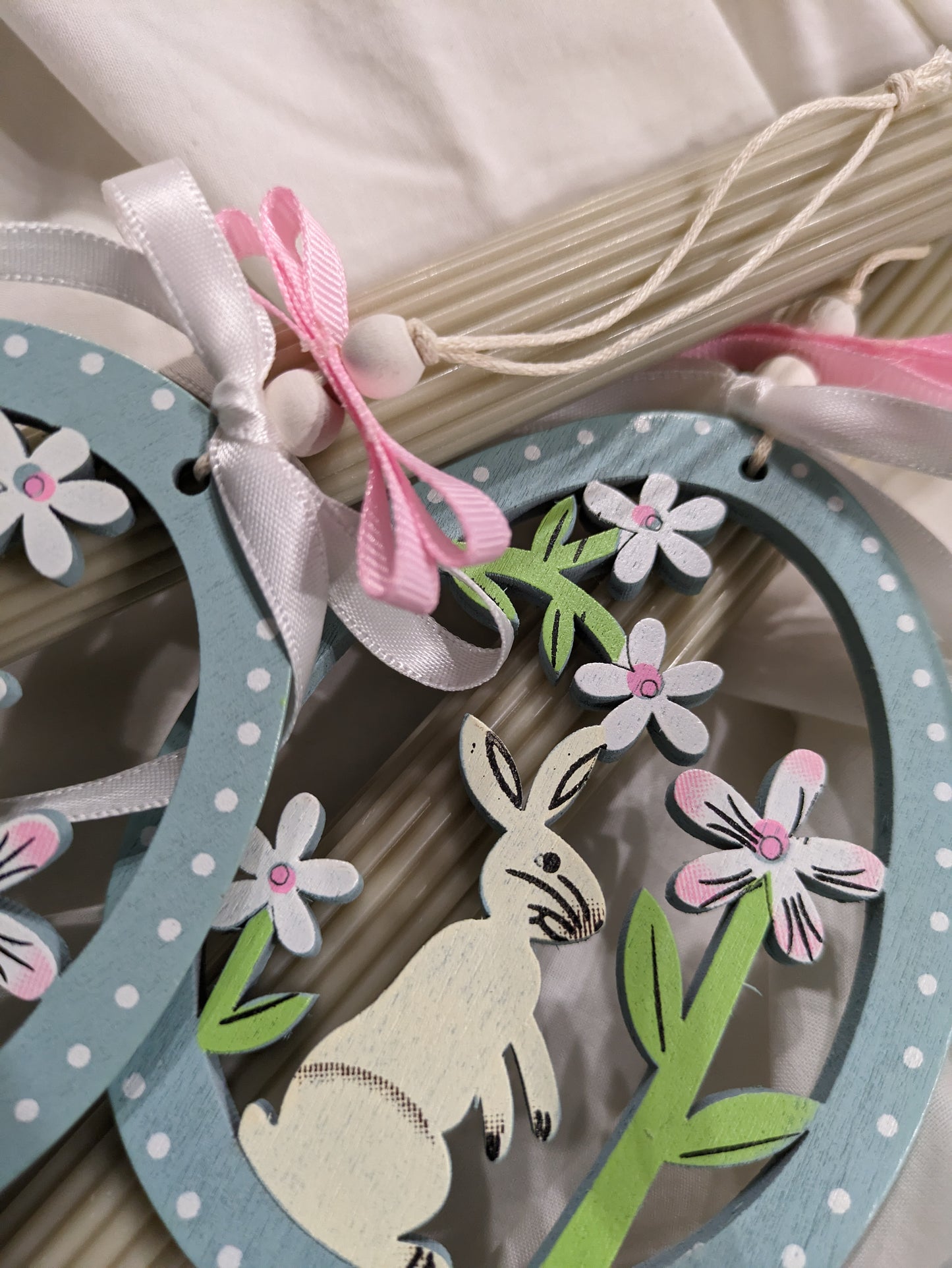 Easter Scenery Hanging on Fluted Candle- Blue