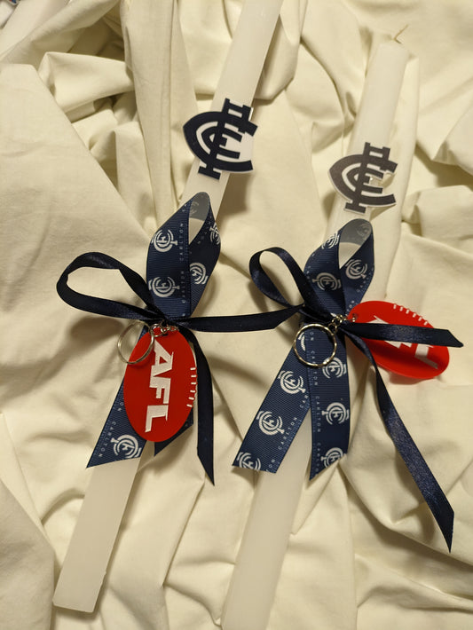 Blues Football Candle