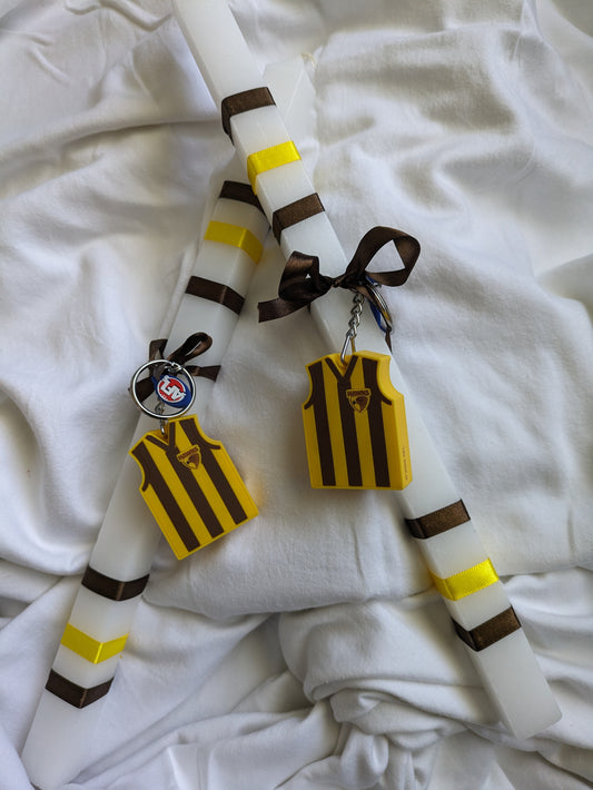 Hawthorn AFL Guernsey Keyring Candle
