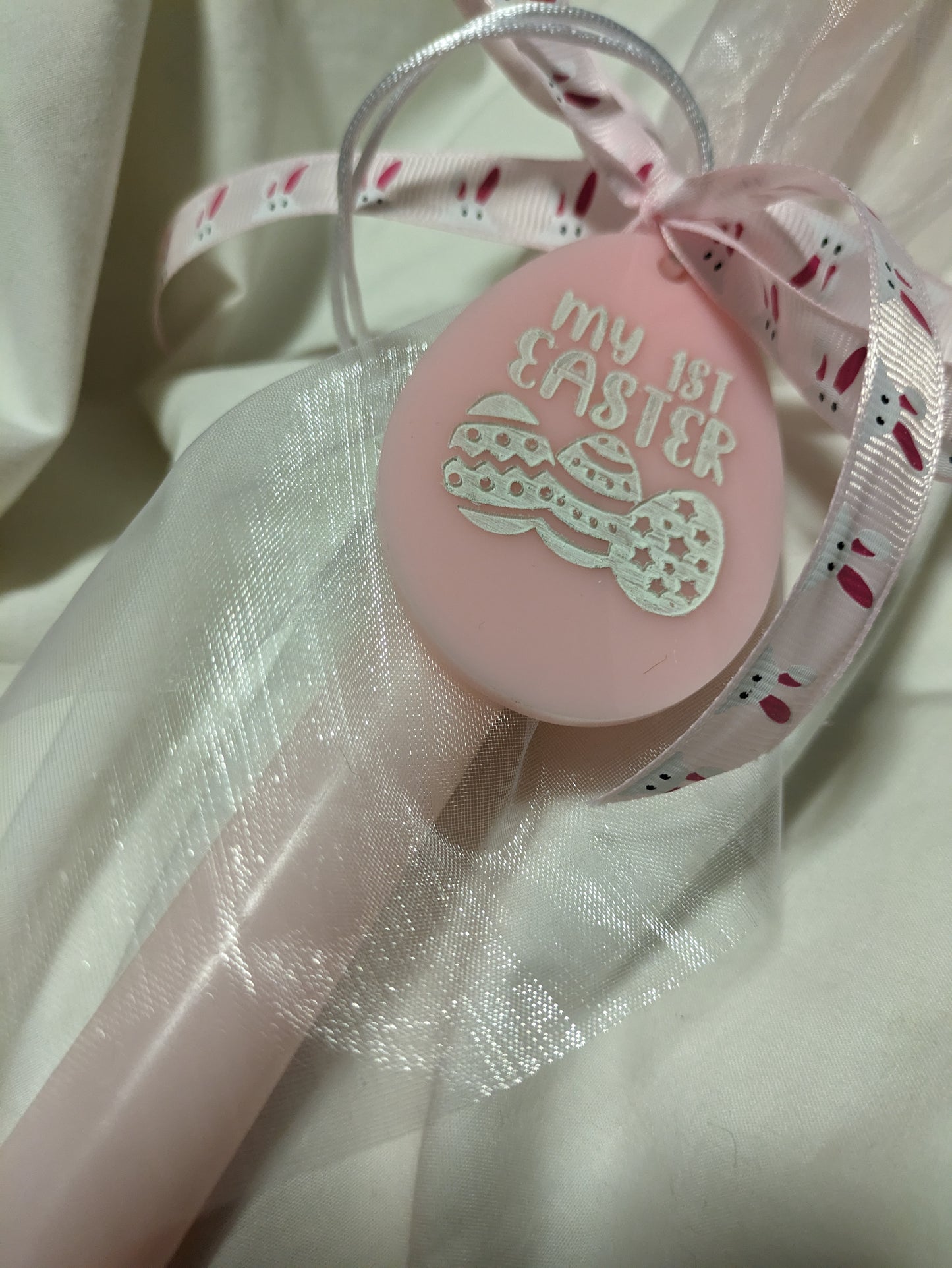 First Easter Candle- Pink plain