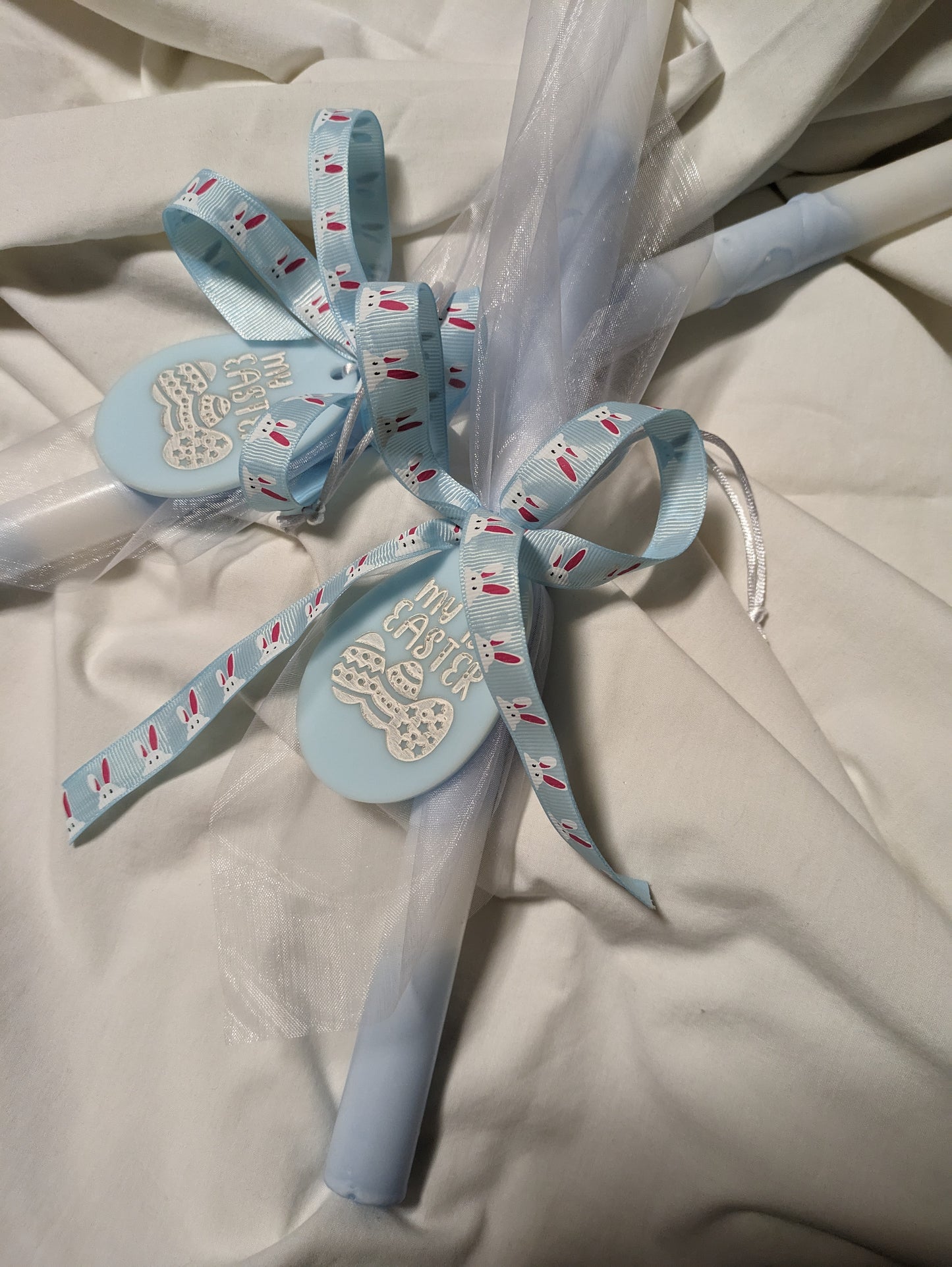 My First Easter Candle- Blue Drip