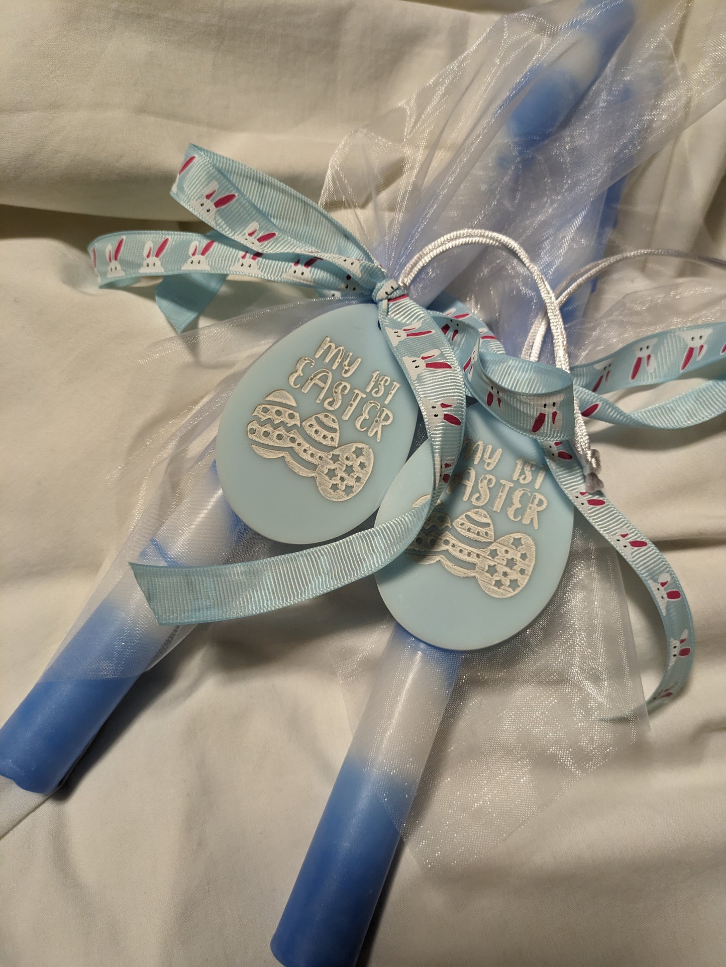 My First Easter Candle- Dark Blue Drip