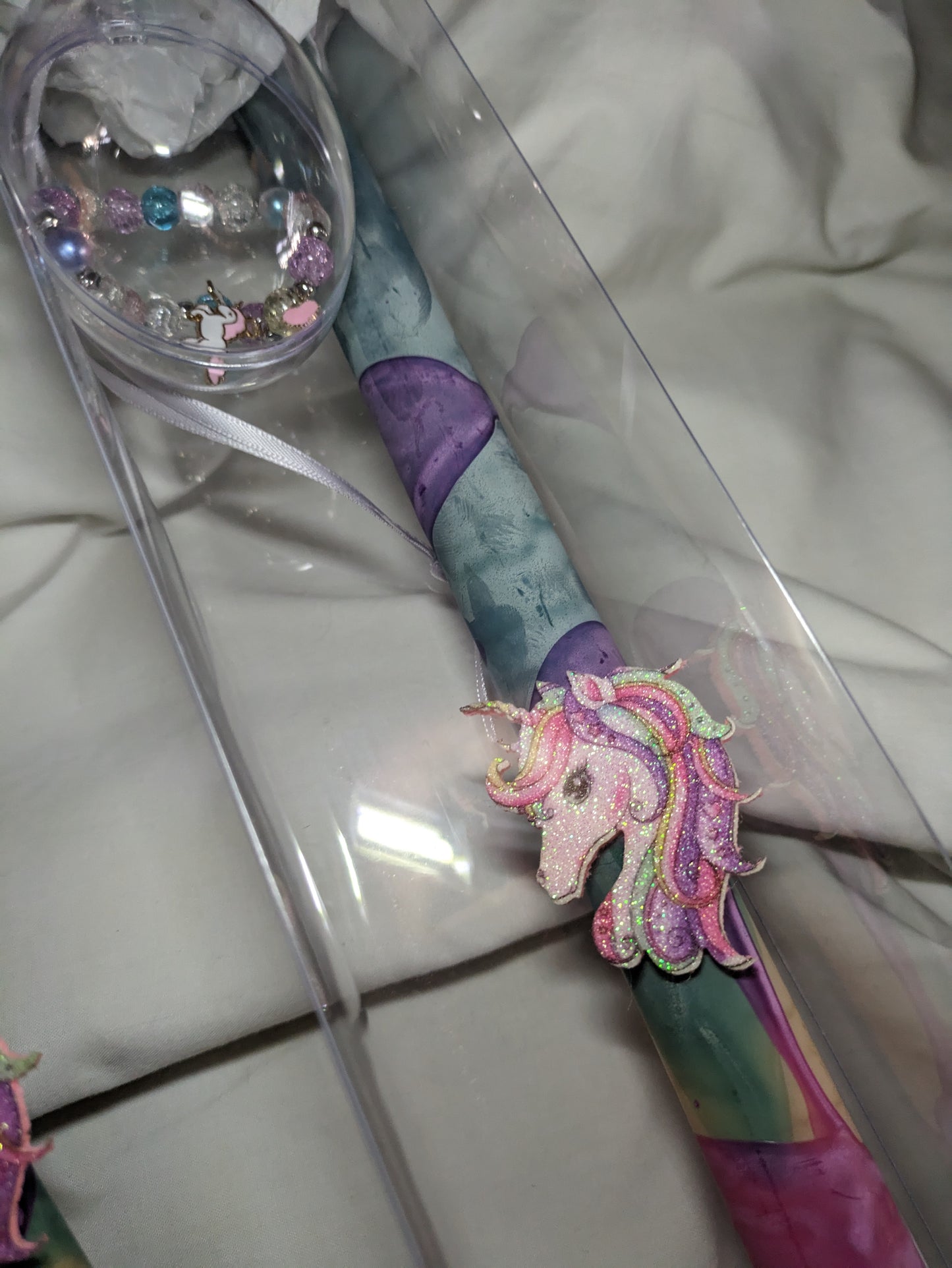 Unicorn surprise candle