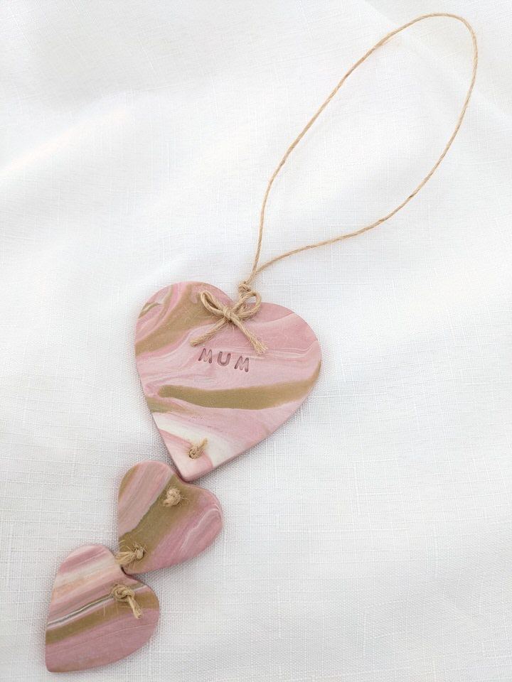 Hanging Hearts Trio Wall Hanging