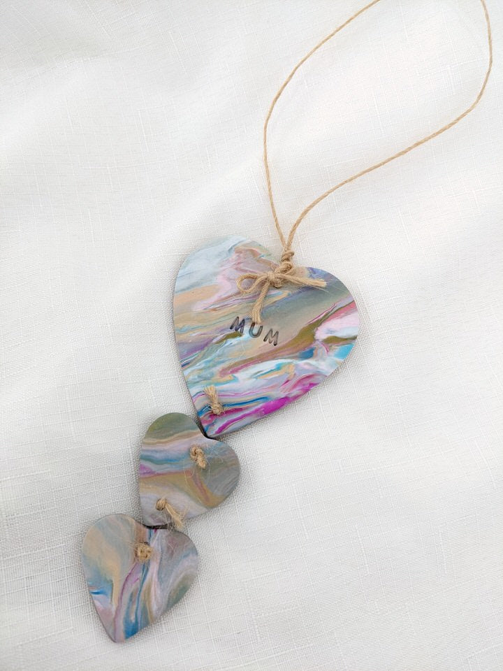 Hanging Hearts Trio Wall Hanging
