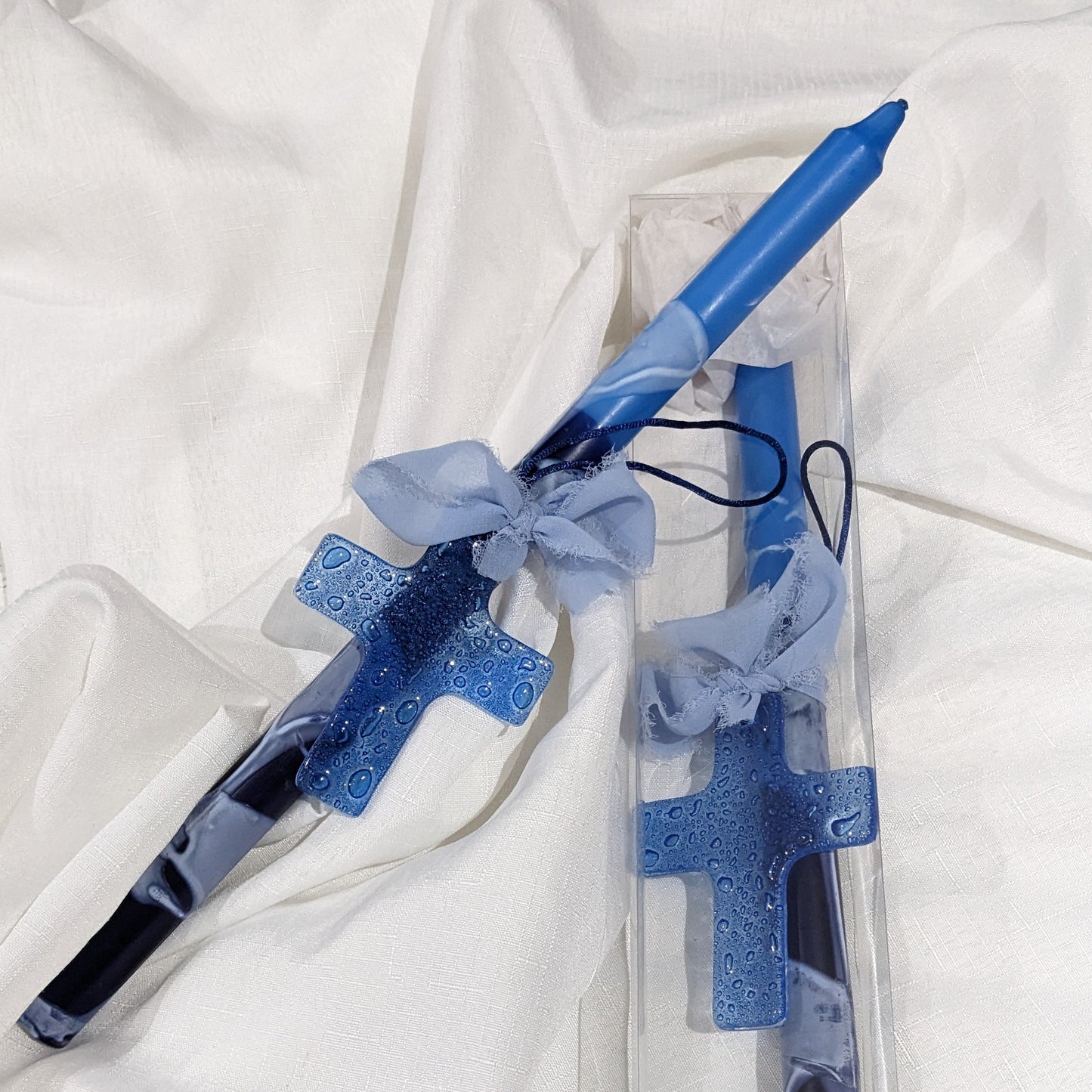 Hand blown glass hanging candle (Delux Range)