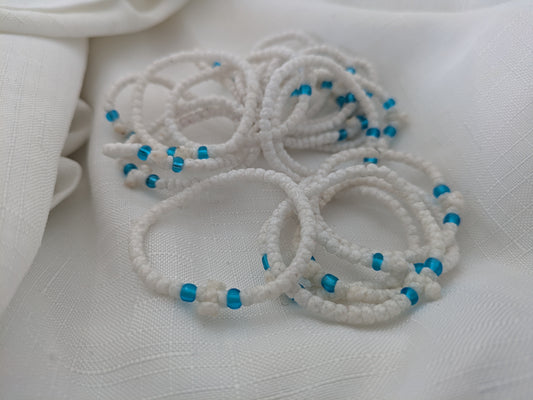 Baby/Toddler Prayer Rope- Komboskini White with blue beads