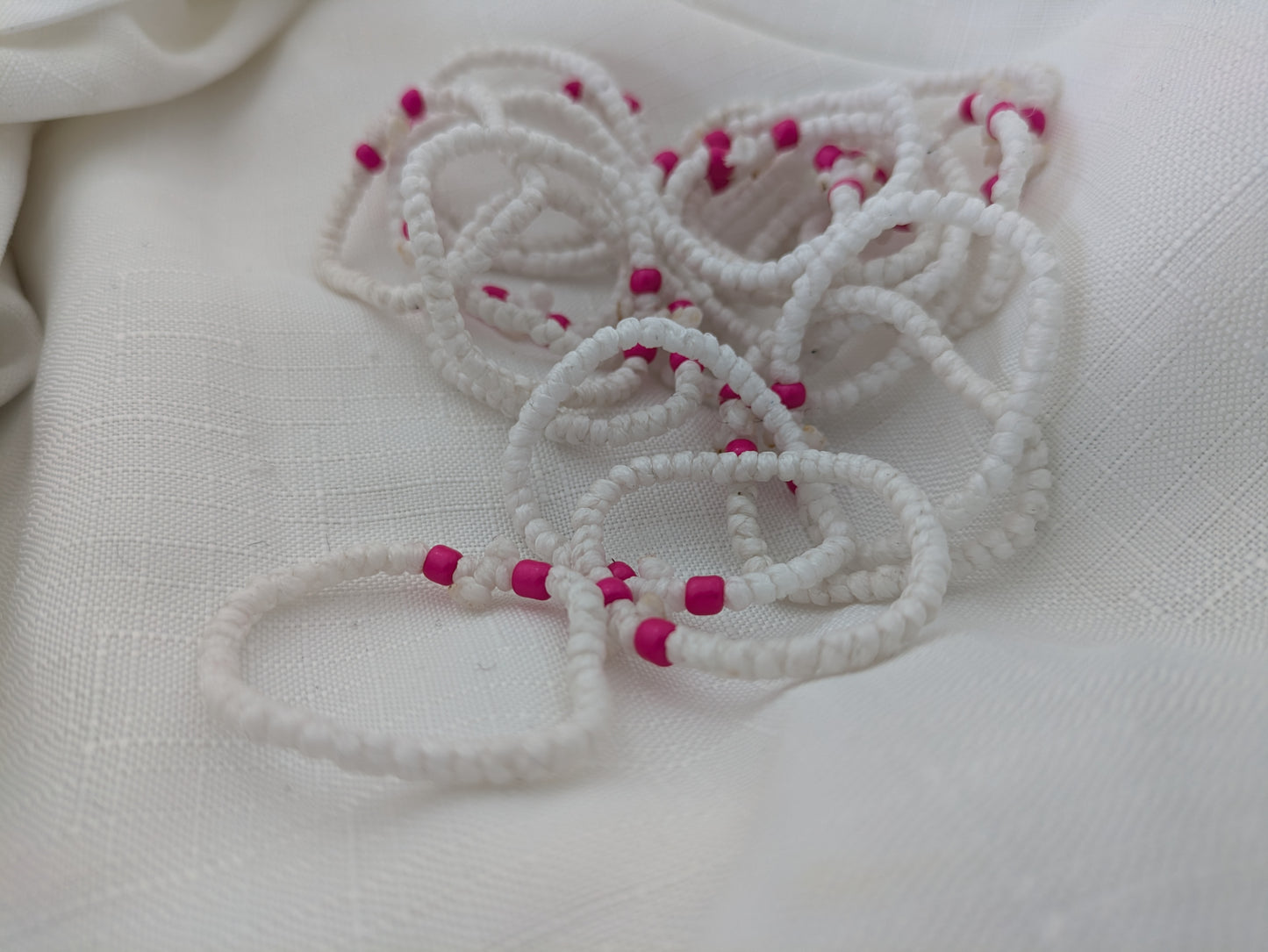 Baby/Toddler Prayer Rope- Komboskini White with pink beads