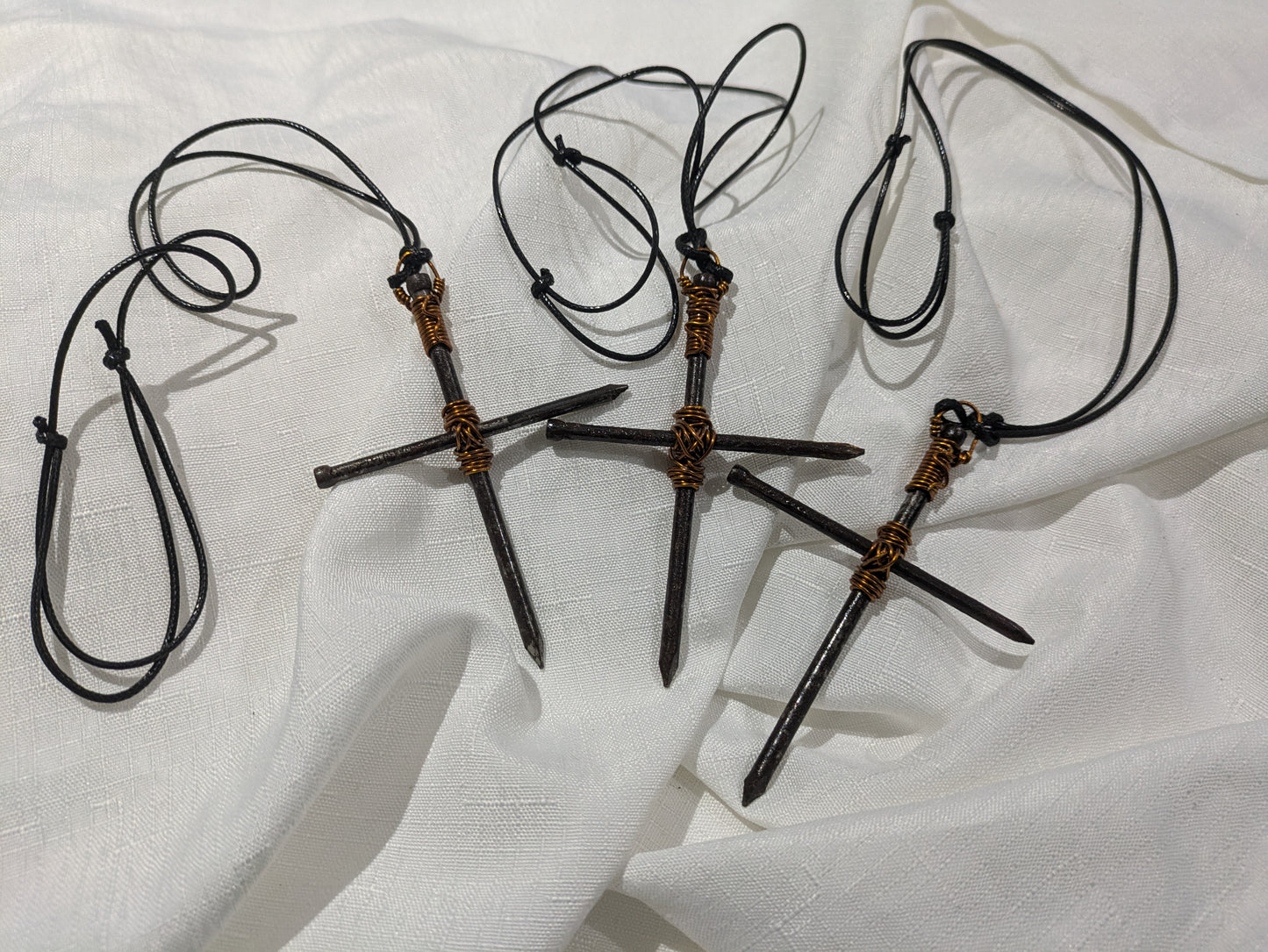 Handmade Nail Cross Hanging