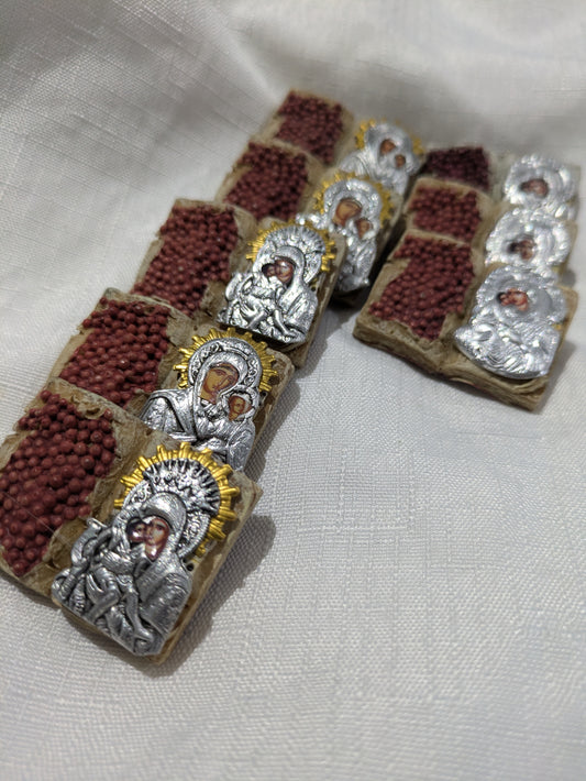 Book pomegranate papyrus magnet with icon