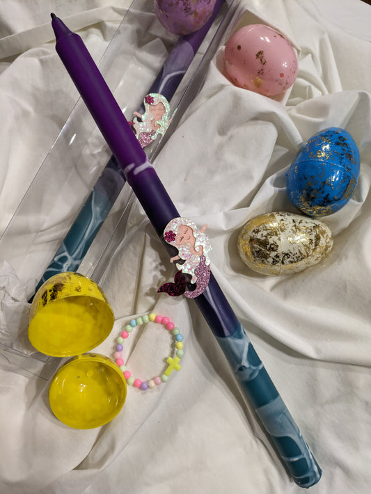 Mermaid splash surprise with cross bracelet