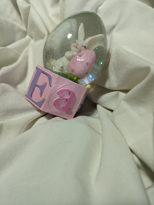 Easter snow dome pink