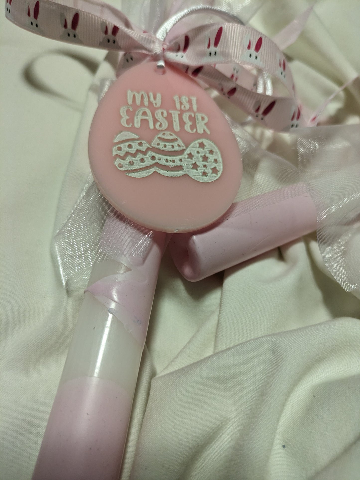 My First Easter Candle- Pink Drip