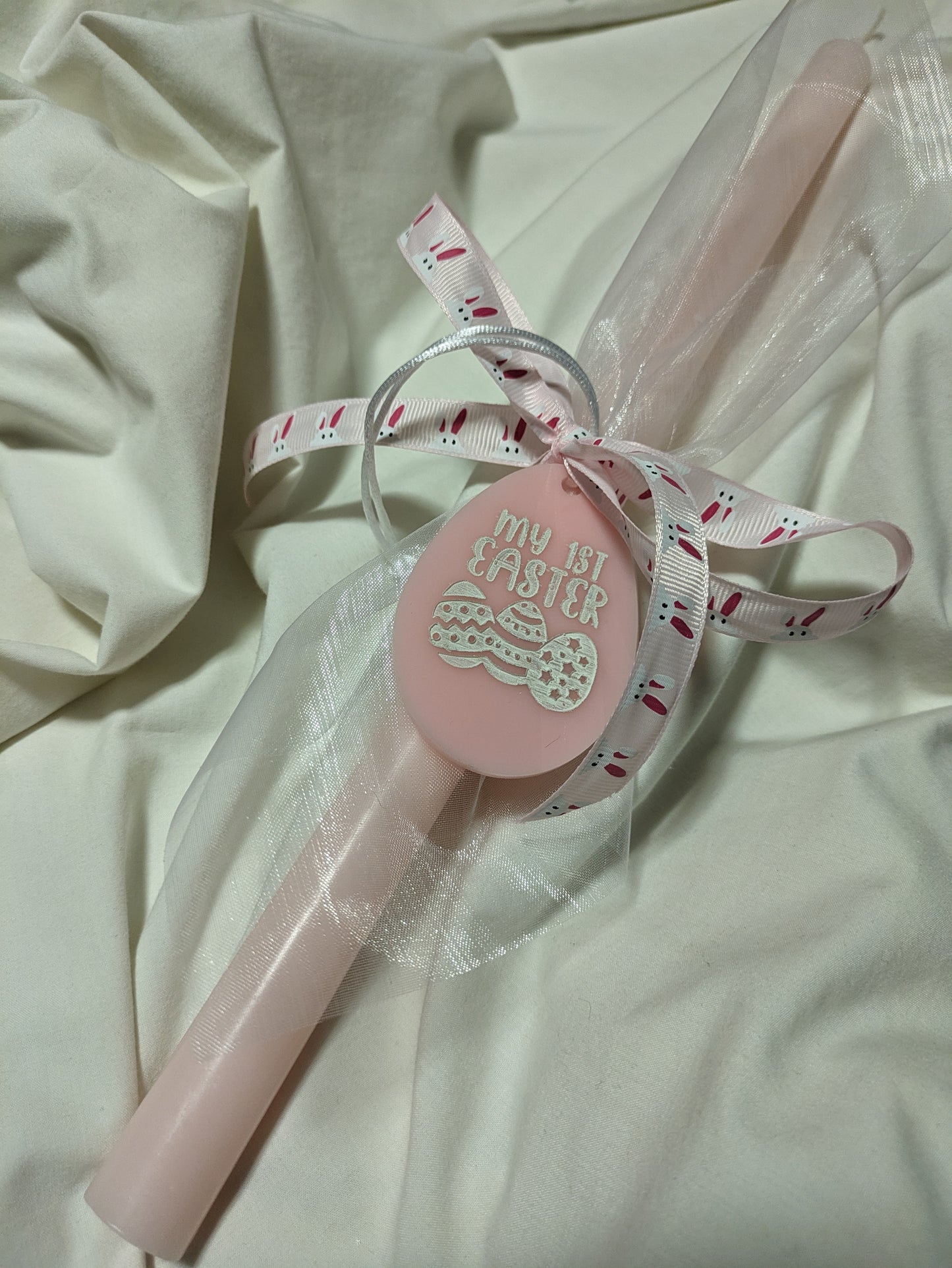 My First Easter Candle- Pink Drip