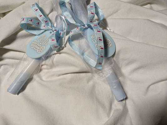 My First Easter Candle- Blue Drip