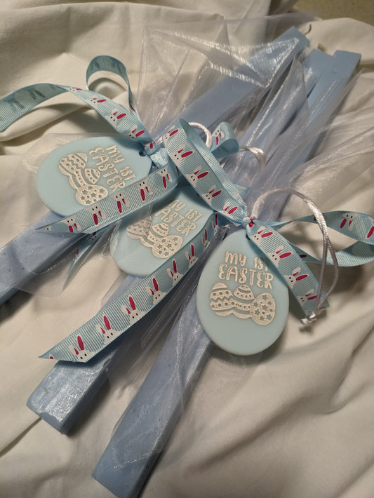 My First Easter Candle- Blue square