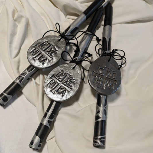 ICXCNIKA handpainted clay hanging candle