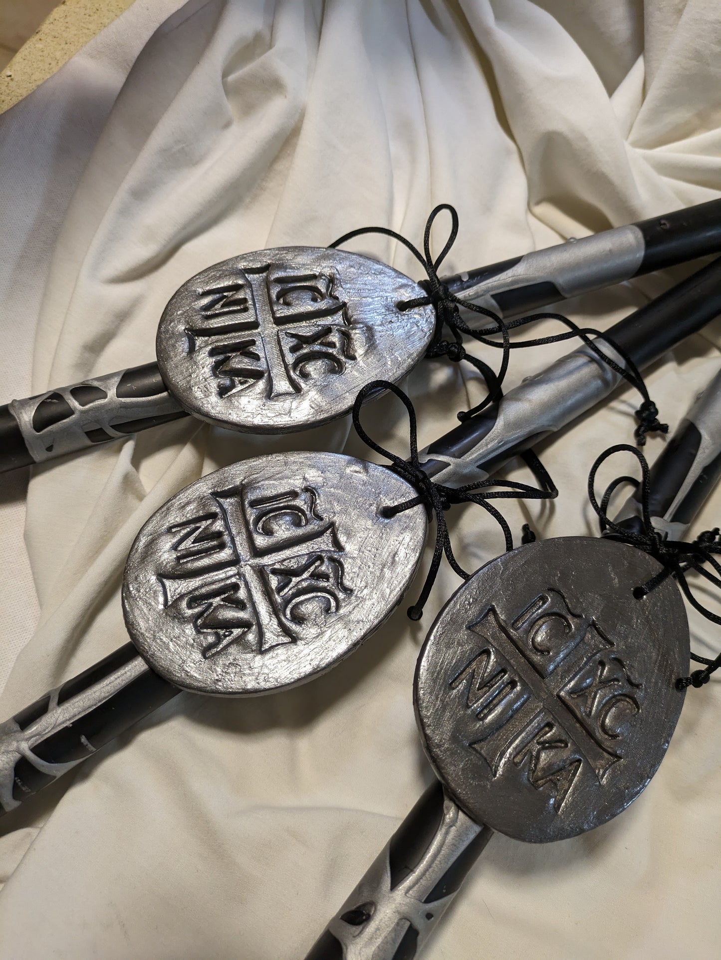 ICXCNIKA handpainted clay hanging candle