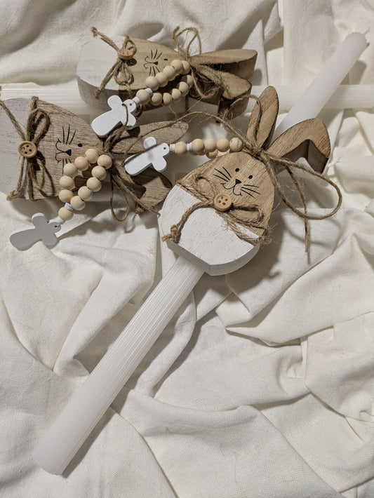 Wooden ornament and mini rosary