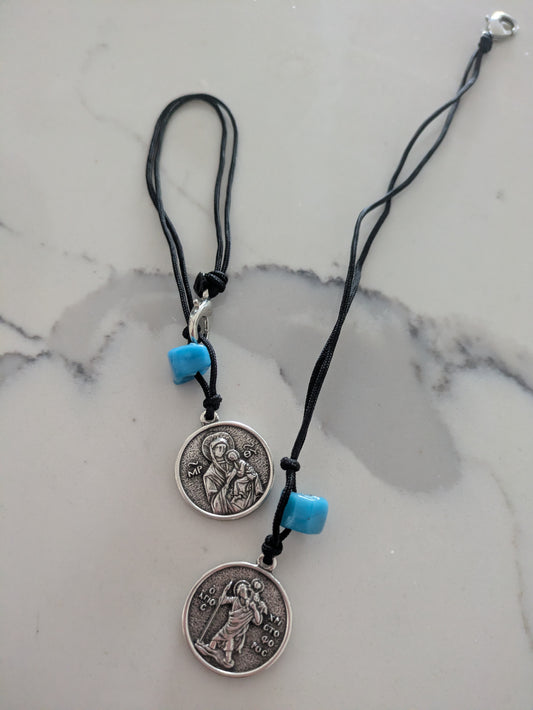 Mother Mary/ Saint Christopher Protection Medallion