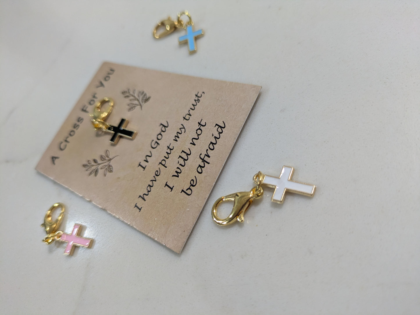 Cross charms with clasps