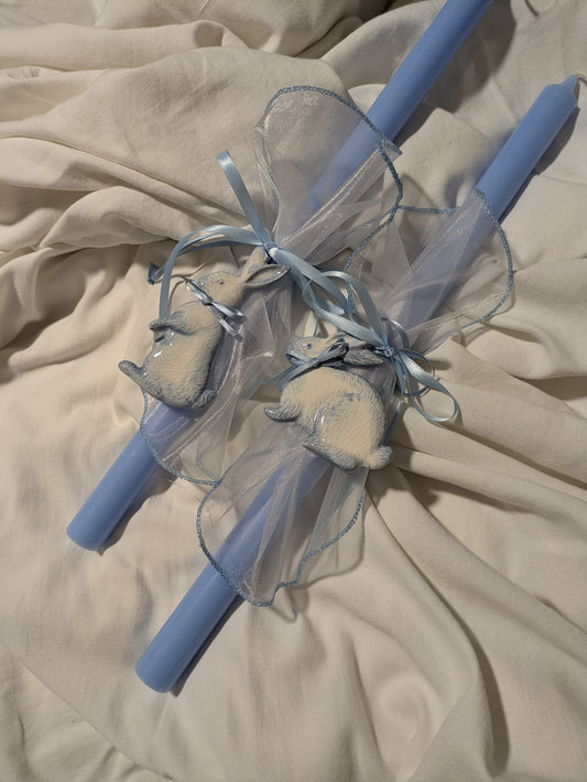 Ceramic blue Bunny Hanging Candle
