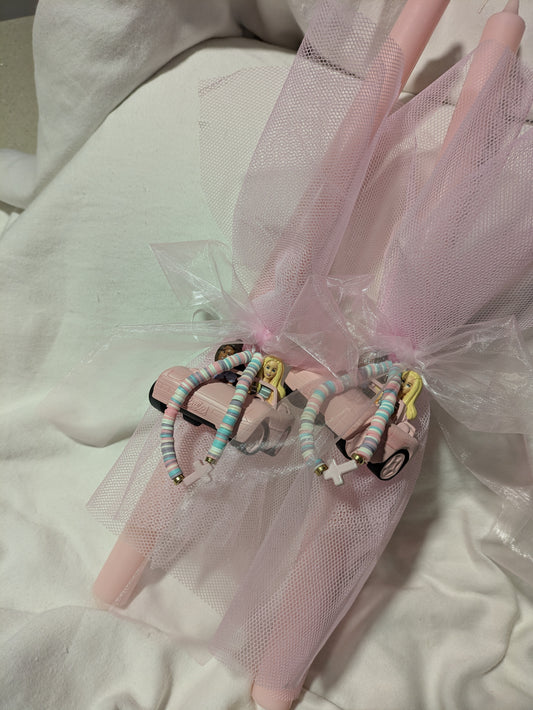 Barbie and friend keepsake hanging and bracelet Candle