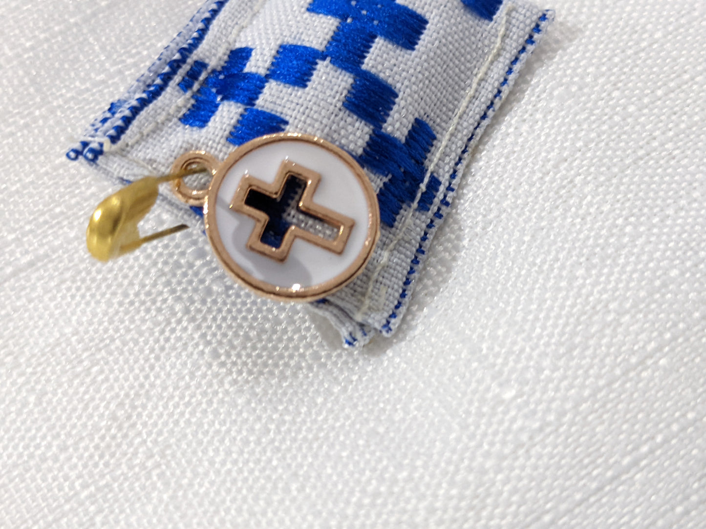 Patterned Cross Filaxto - White/Blue